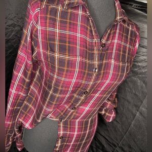 Banana Republic Plaid Womens 2Petite Button Down